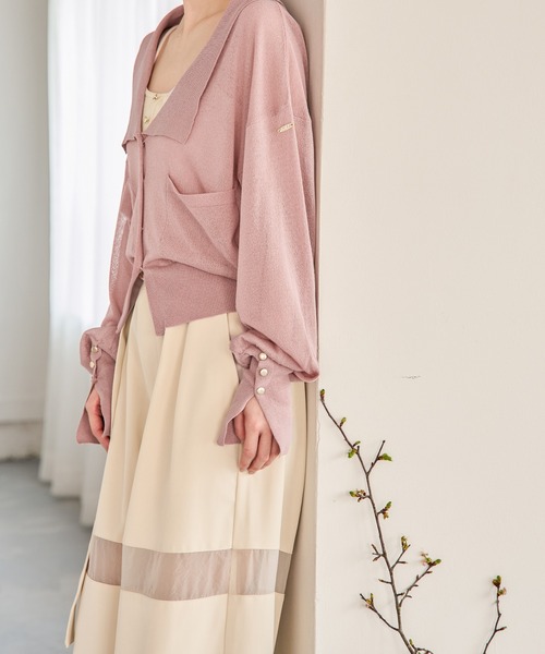 mideal(マイディール)の「sheer part wide pants / シアーパートワイドパンツ(その他パンツ・レディース・アイボリー/ブラック・MEDIUM/SMALL)」の4枚目の写真