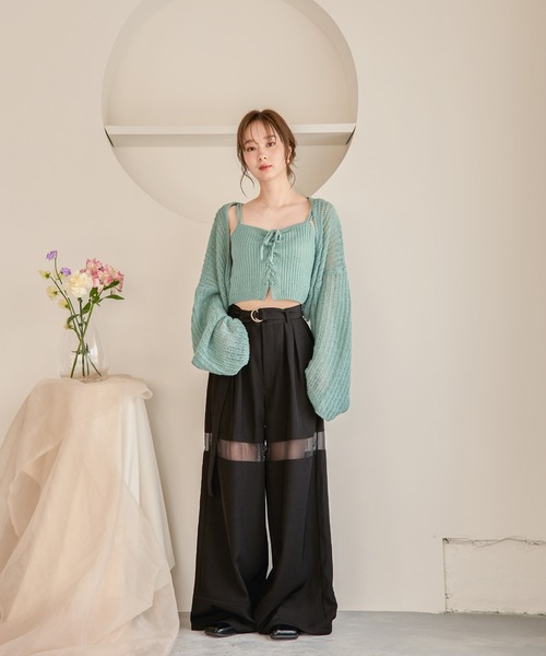 mideal(マイディール)の「sheer part wide pants / シアーパートワイドパンツ(その他パンツ・レディース・アイボリー/ブラック・MEDIUM/SMALL)」の13枚目の写真