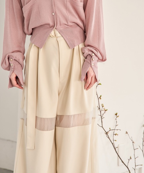 sheer part wide pants / シアーパートワイドパンツ（その他パンツ