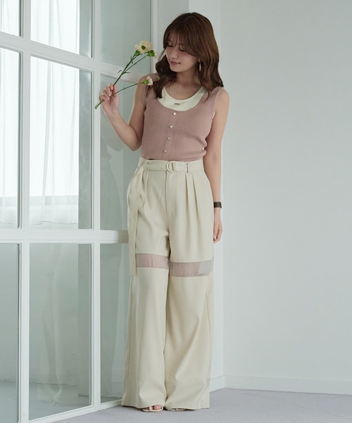 sheer part wide pants / シアーパートワイドパンツ（その他