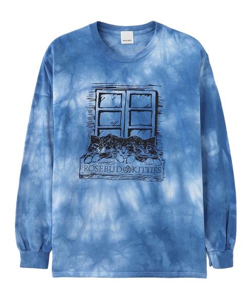 ROSE BUD(ローズバッド)の「TYE DYE CAT T SHIRT(Tシャツ/カットソー・レディース・ブルー・ONE SIZE)」の1枚目の写真