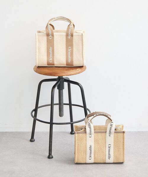 earth music&ecology（アースミュージックアンドエコロジー）の「ロゴテープトートバッグ（トートバッグ・レディース・ナチュラル/アイボリー・FREE）」の7枚目の写真