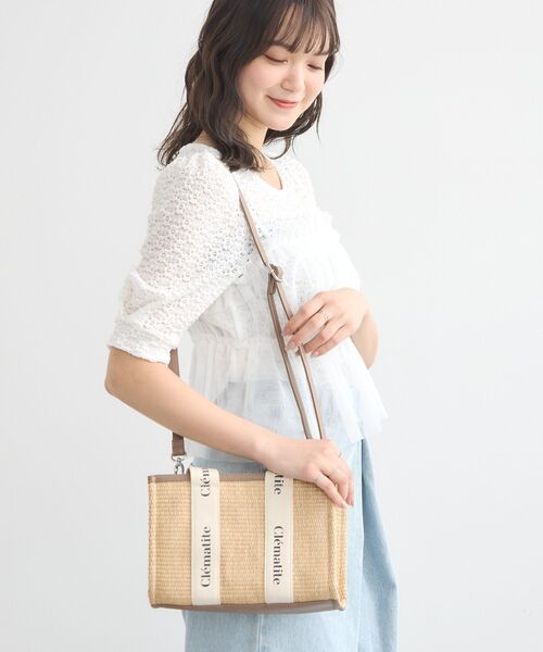 earth music&ecology（アースミュージックアンドエコロジー）の「ロゴテープトートバッグ（トートバッグ・レディース・ナチュラル/アイボリー・FREE）」の9枚目の写真