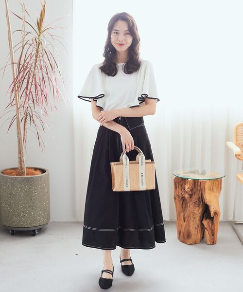 earth music&ecology（アースミュージックアンドエコロジー）の「ロゴテープトートバッグ（トートバッグ・レディース・ナチュラル/アイボリー・FREE）」の17枚目の写真