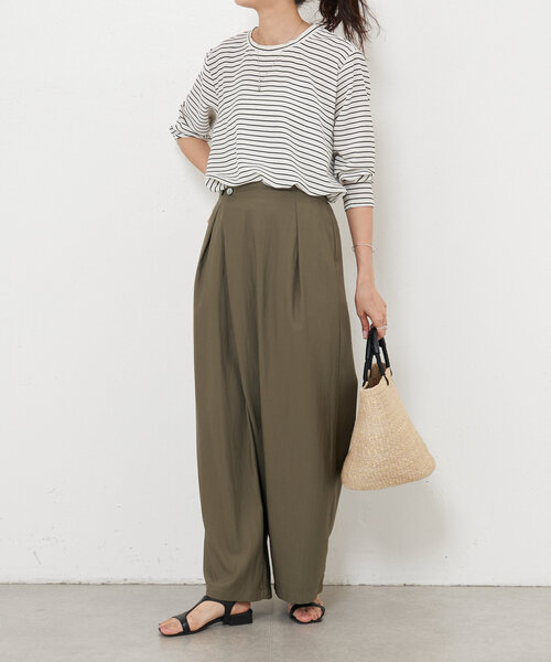 BEARDSLEY（ビアズリー）の「ラップワイドパンツ（その他パンツ・レディース・カーキ/ネイビー・FREE）」の3枚目の写真
