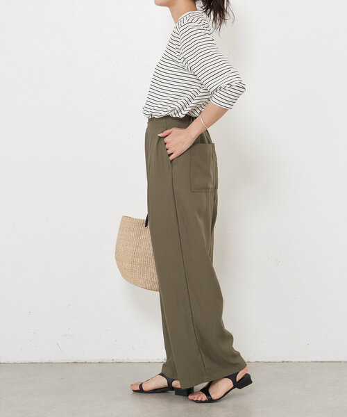 BEARDSLEY（ビアズリー）の「ラップワイドパンツ（その他パンツ・レディース・カーキ/ネイビー・FREE）」の4枚目の写真
