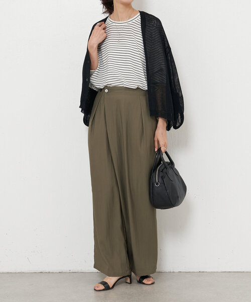 BEARDSLEY（ビアズリー）の「ラップワイドパンツ（その他パンツ・レディース・カーキ/ネイビー・FREE）」の12枚目の写真