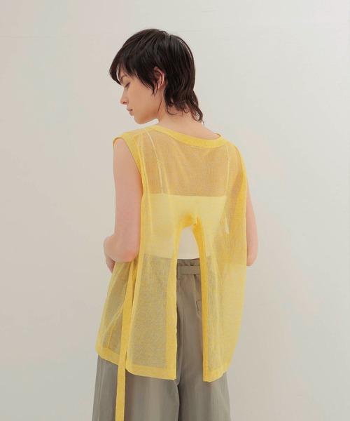 DRESSLAVE（ドレスレイブ）の「ALLONGE sheer sleeveless pull(シアースリーブレスプルオーバー)（ニット/セーター・レディース・ホワイト/グレー/イエロー/ブルー・38）」の4枚目の写真
