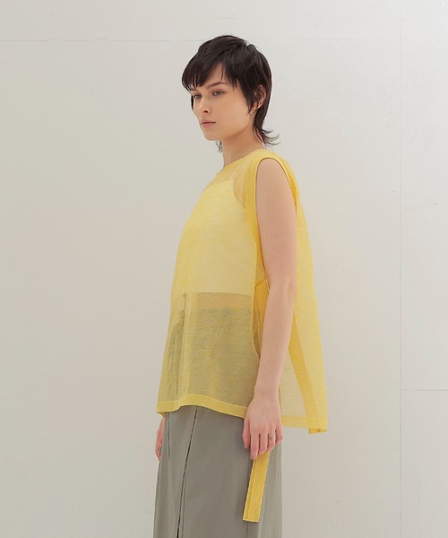 DRESSLAVE（ドレスレイブ）の「ALLONGE sheer sleeveless pull(シアースリーブレスプルオーバー)（ニット/セーター・レディース・ホワイト/グレー/イエロー/ブルー・38）」の6枚目の写真