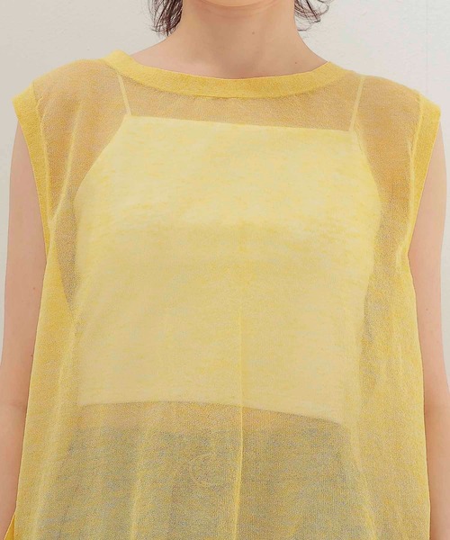 DRESSLAVE（ドレスレイブ）の「ALLONGE sheer sleeveless pull(シアースリーブレスプルオーバー)（ニット/セーター・レディース・ホワイト/グレー/イエロー/ブルー・38）」の7枚目の写真