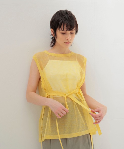 DRESSLAVE（ドレスレイブ）の「ALLONGE sheer sleeveless pull(シアースリーブレスプルオーバー)（ニット/セーター・レディース・ホワイト/グレー/イエロー/ブルー・38）」の12枚目の写真