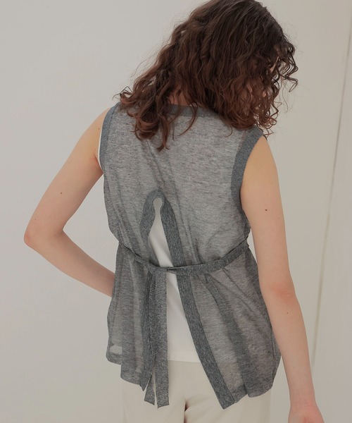 DRESSLAVE（ドレスレイブ）の「ALLONGE sheer sleeveless pull(シアースリーブレスプルオーバー)（ニット/セーター・レディース・ホワイト/グレー/イエロー/ブルー・38）」の14枚目の写真