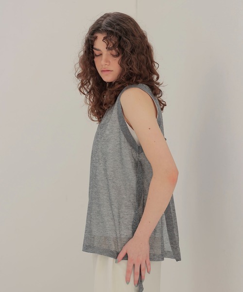 DRESSLAVE（ドレスレイブ）の「ALLONGE sheer sleeveless pull(シアースリーブレスプルオーバー)（ニット/セーター・レディース・ホワイト/グレー/イエロー/ブルー・38）」の16枚目の写真
