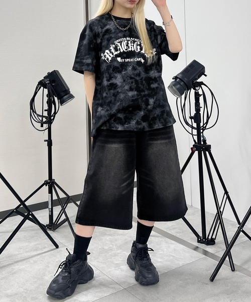 Figments(フィグメンツ)の「ゴシックロゴタイダイビッグT(Tシャツ/カットソー・レディース・ブラック/グレー・FREE)」の12枚目の写真