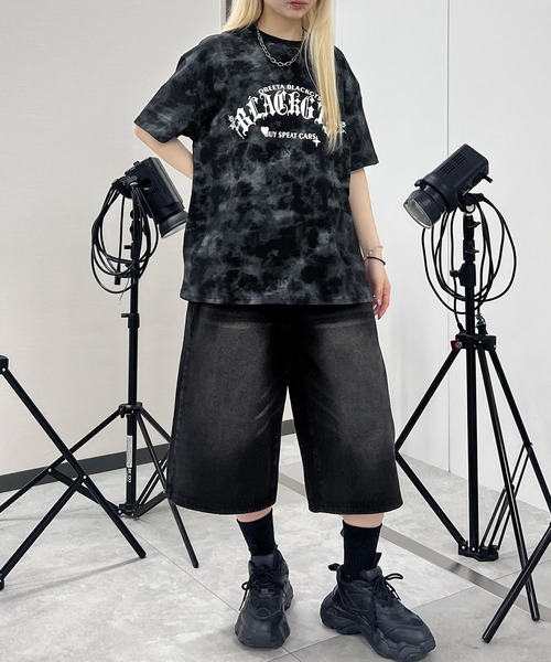 Figments(フィグメンツ)の「ゴシックロゴタイダイビッグT(Tシャツ/カットソー・レディース・ブラック/グレー・FREE)」の13枚目の写真