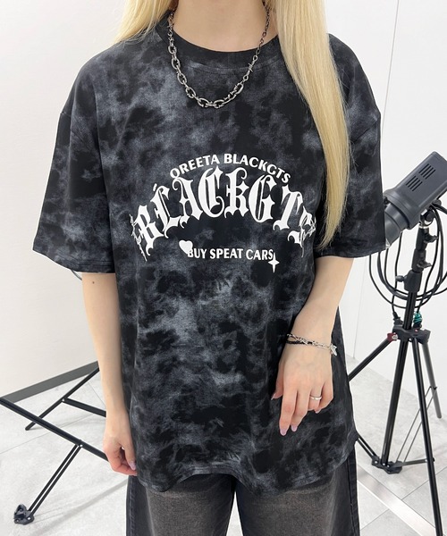 Figments(フィグメンツ)の「ゴシックロゴタイダイビッグT(Tシャツ/カットソー・レディース・ブラック/グレー・FREE)」の14枚目の写真