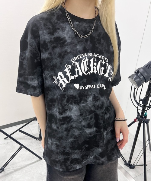 Figments(フィグメンツ)の「ゴシックロゴタイダイビッグT(Tシャツ/カットソー・レディース・ブラック/グレー・FREE)」の15枚目の写真