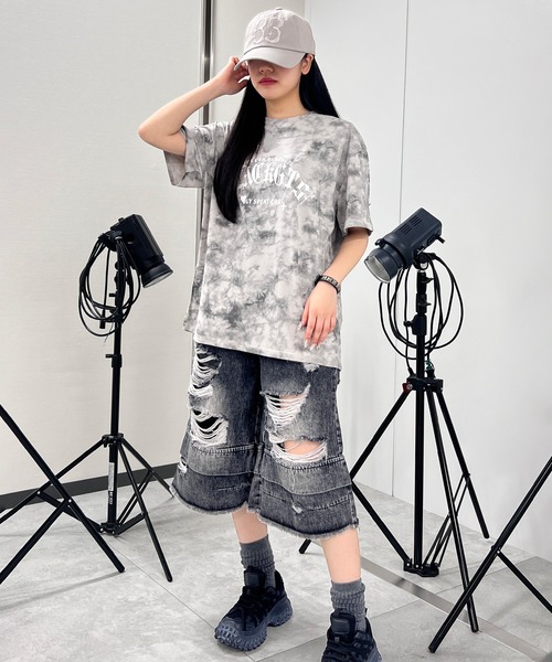 Figments(フィグメンツ)の「ゴシックロゴタイダイビッグT(Tシャツ/カットソー・レディース・ブラック/グレー・FREE)」の16枚目の写真