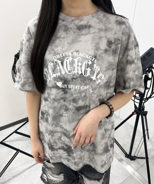 Figments(フィグメンツ)の「ゴシックロゴタイダイビッグT(Tシャツ/カットソー・レディース・ブラック/グレー・FREE)」の19枚目の写真