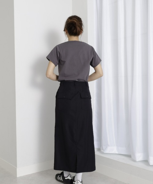 UNDOVE(アンドゥーブ)の「〈UNDOVE〉【UVカット/はっ水/ストレッチ/ペンシルスカート/タイトスカート/スリット入り/ポケット有/カジュアル】ハイウエストベイカースカート(スカート・レディース・カーキ/ブラック・MEDIUM/LARGE/X-LARGE)」の18枚目の写真