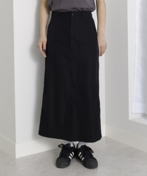 UNDOVE(アンドゥーブ)の「〈UNDOVE〉【UVカット/はっ水/ストレッチ/ペンシルスカート/タイトスカート/スリット入り/ポケット有/カジュアル】ハイウエストベイカースカート(スカート・レディース・カーキ/ブラック・MEDIUM/LARGE/X-LARGE)」の19枚目の写真