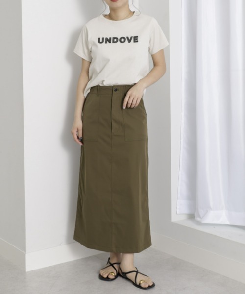 UNDOVE(アンドゥーブ)の「〈UNDOVE〉【UVカット/はっ水/ストレッチ/ペンシルスカート/タイトスカート/スリット入り/ポケット有/カジュアル】ハイウエストベイカースカート(スカート・レディース・カーキ/ブラック・MEDIUM/LARGE/X-LARGE)」の9枚目の写真