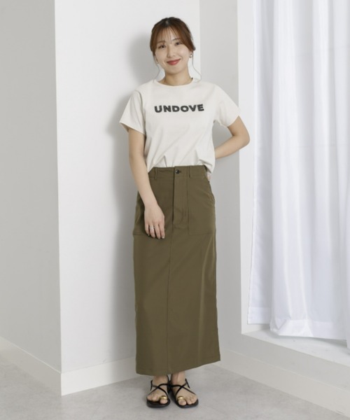 UNDOVE(アンドゥーブ)の「〈UNDOVE〉【UVカット/はっ水/ストレッチ/ペンシルスカート/タイトスカート/スリット入り/ポケット有/カジュアル】ハイウエストベイカースカート(スカート・レディース・カーキ/ブラック・MEDIUM/LARGE/X-LARGE)」の10枚目の写真