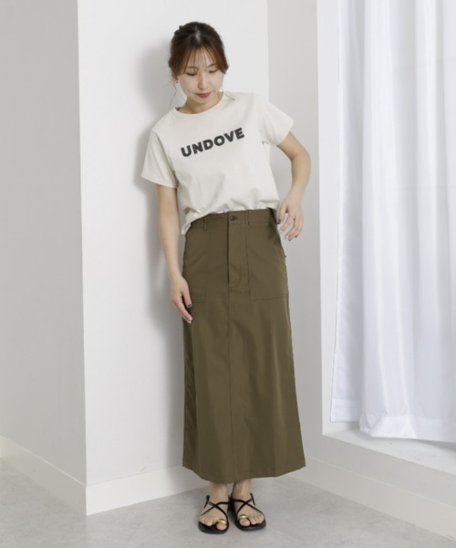 UNDOVE(アンドゥーブ)の「〈UNDOVE〉【UVカット/はっ水/ストレッチ/ペンシルスカート/タイトスカート/スリット入り/ポケット有/カジュアル】ハイウエストベイカースカート(スカート・レディース・カーキ/ブラック・MEDIUM/LARGE/X-LARGE)」の11枚目の写真