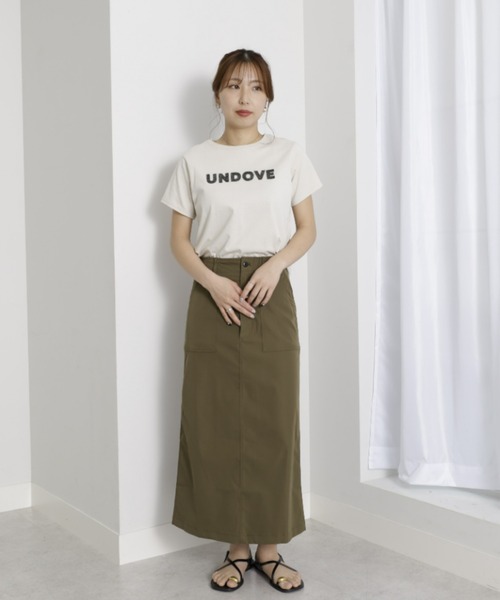 UNDOVE(アンドゥーブ)の「〈UNDOVE〉【UVカット/はっ水/ストレッチ/ペンシルスカート/タイトスカート/スリット入り/ポケット有/カジュアル】ハイウエストベイカースカート(スカート・レディース・カーキ/ブラック・MEDIUM/LARGE/X-LARGE)」の12枚目の写真