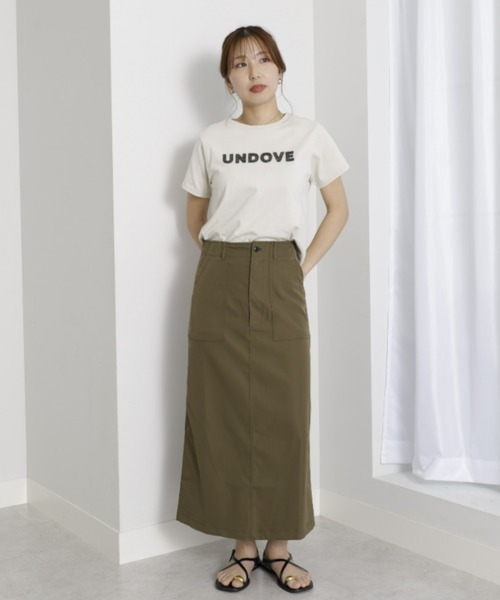 UNDOVE(アンドゥーブ)の「〈UNDOVE〉【UVカット/はっ水/ストレッチ/ペンシルスカート/タイトスカート/スリット入り/ポケット有/カジュアル】ハイウエストベイカースカート(スカート・レディース・カーキ/ブラック・MEDIUM/LARGE/X-LARGE)」の14枚目の写真