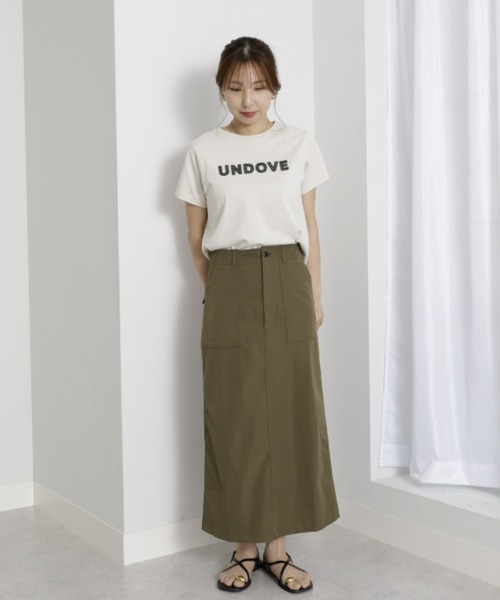 UNDOVE(アンドゥーブ)の「〈UNDOVE〉【UVカット/はっ水/ストレッチ/ペンシルスカート/タイトスカート/スリット入り/ポケット有/カジュアル】ハイウエストベイカースカート(スカート・レディース・カーキ/ブラック・MEDIUM/LARGE/X-LARGE)」の7枚目の写真