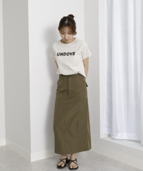 UNDOVE(アンドゥーブ)の「〈UNDOVE〉【UVカット/はっ水/ストレッチ/ペンシルスカート/タイトスカート/スリット入り/ポケット有/カジュアル】ハイウエストベイカースカート(スカート・レディース・カーキ/ブラック・MEDIUM/LARGE/X-LARGE)」の8枚目の写真