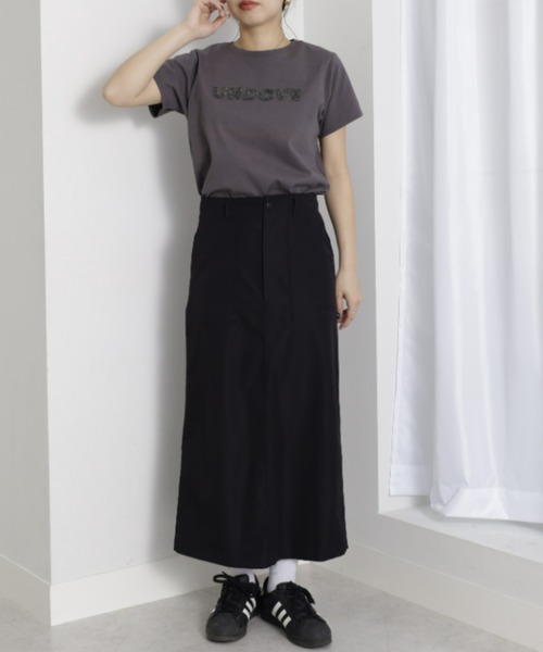 UNDOVE(アンドゥーブ)の「〈UNDOVE〉【UVカット/はっ水/ストレッチ/ペンシルスカート/タイトスカート/スリット入り/ポケット有/カジュアル】ハイウエストベイカースカート(スカート・レディース・カーキ/ブラック・MEDIUM/LARGE/X-LARGE)」の5枚目の写真