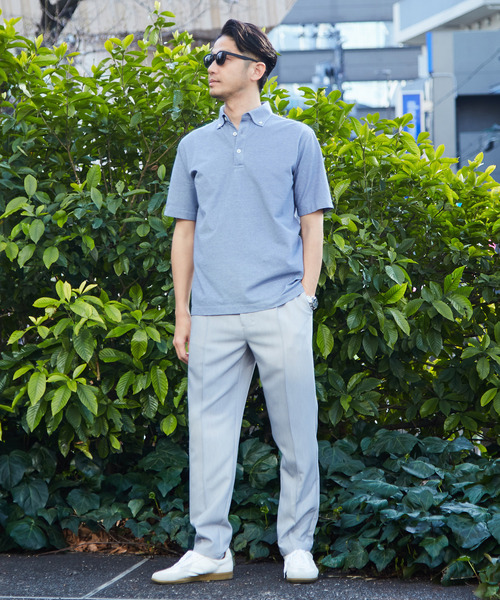 MEN'S MELROSE（メンズメルローズ）の「《WEB限定》COOLMAXカノコ半袖ボタンダウンポロシャツ | 吸水速乾（ポロシャツ・メンズ・ブラック/ネイビー/ブルー・4/2/5/3）」の11枚目の写真