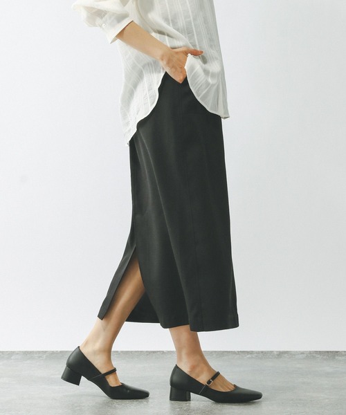 GLOBAL WORK（グローバルワーク）の「スタイルアップリネンIラインスカート/290046（スカート・レディース・ブラック/グレー系その他/オリーブ・MEDIUM/LARGE）」の19枚目の写真