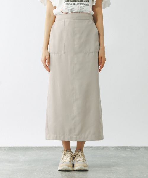 GLOBAL WORK（グローバルワーク）の「スタイルアップリネンIラインスカート/290046（スカート・レディース・ブラック/グレー系その他/オリーブ・MEDIUM/LARGE）」の10枚目の写真