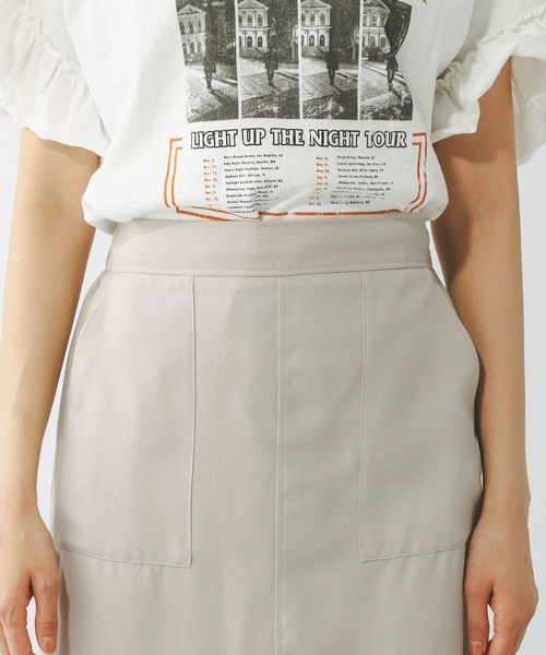 GLOBAL WORK（グローバルワーク）の「スタイルアップリネンIラインスカート/290046（スカート・レディース・ブラック/グレー系その他/オリーブ・MEDIUM/LARGE）」の13枚目の写真