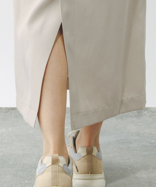 GLOBAL WORK（グローバルワーク）の「スタイルアップリネンIラインスカート/290046（スカート・レディース・ブラック/グレー系その他/オリーブ・MEDIUM/LARGE）」の5枚目の写真