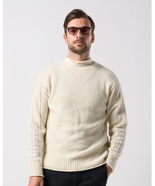 wjk（ダヴルジェイケイ）の「combination knit crew（ニット/セーター・メンズ・ブラック×グレー/ブラック/ホワイト・SMALL/MEDIUM/LARGE/X-LARGE）」の7枚目の写真