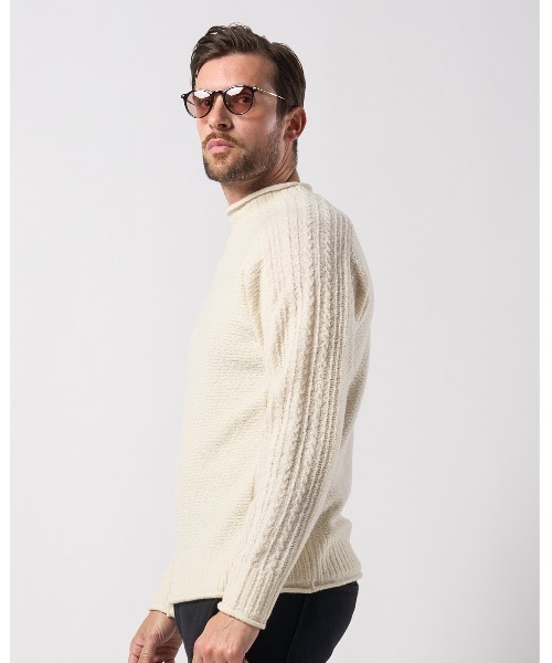 wjk（ダヴルジェイケイ）の「combination knit crew（ニット/セーター・メンズ・ブラック×グレー/ブラック/ホワイト・SMALL/MEDIUM/LARGE/X-LARGE）」の8枚目の写真