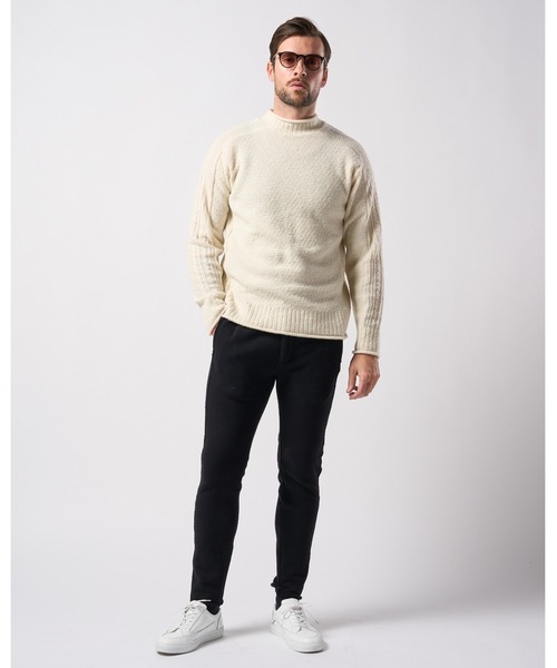 wjk（ダヴルジェイケイ）の「combination knit crew（ニット/セーター・メンズ・ブラック×グレー/ブラック/ホワイト・SMALL/MEDIUM/LARGE/X-LARGE）」の13枚目の写真