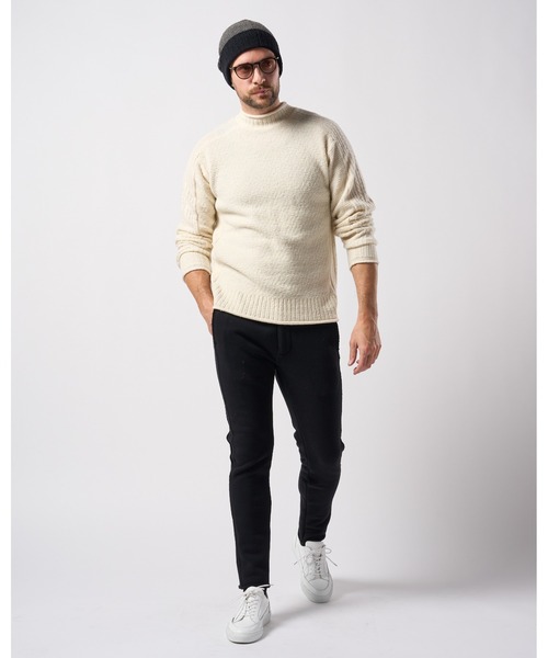 wjk（ダヴルジェイケイ）の「combination knit crew（ニット/セーター・メンズ・ブラック×グレー/ブラック/ホワイト・SMALL/MEDIUM/LARGE/X-LARGE）」の14枚目の写真