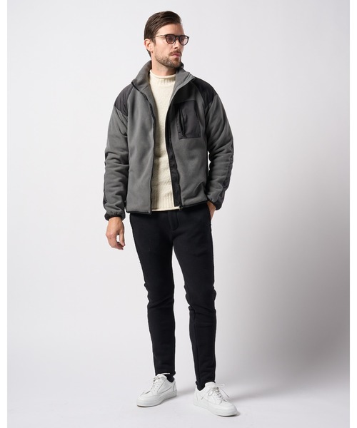 wjk（ダヴルジェイケイ）の「combination knit crew（ニット/セーター・メンズ・ブラック×グレー/ブラック/ホワイト・SMALL/MEDIUM/LARGE/X-LARGE）」の16枚目の写真