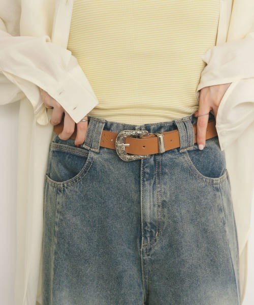 KBF（ケイビーエフ）の「コンチョベルト（ベルト・レディース・ブラック/ブラウン・ONE）」の3枚目の写真