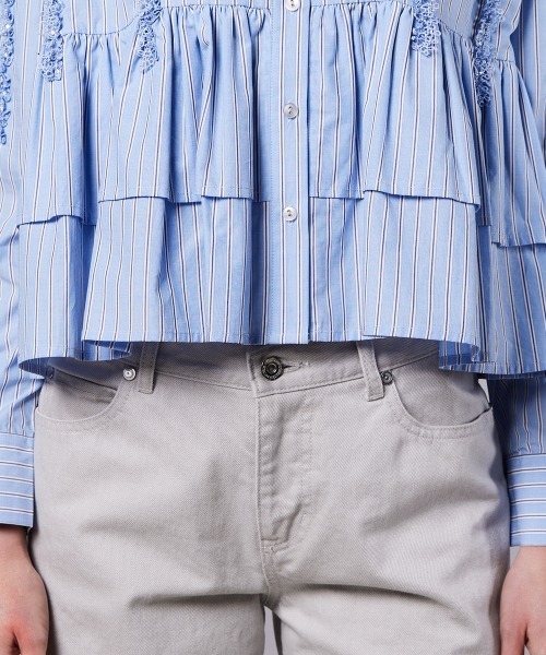 DOUBLE STANDARD CLOTHING（ダブルスタンダードクロージング）の「スパンレースフレアブラウス（WEB限定）（シャツ/ブラウス・レディース・サックスブルー・FREE）」の12枚目の写真