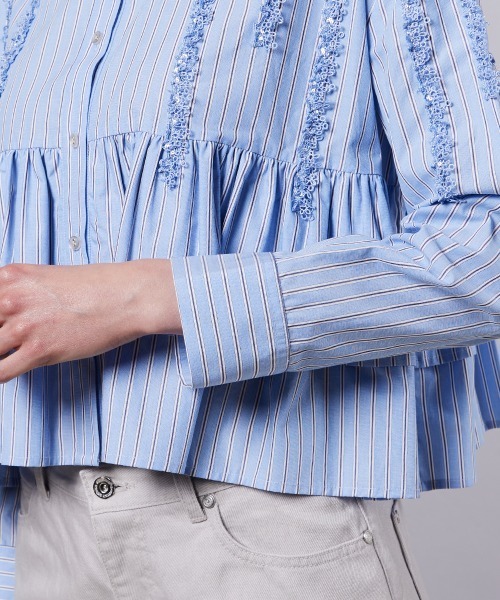 DOUBLE STANDARD CLOTHING（ダブルスタンダードクロージング）の「スパンレースフレアブラウス（WEB限定）（シャツ/ブラウス・レディース・サックスブルー・FREE）」の13枚目の写真