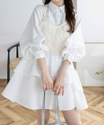 clear | マルチwayリボン付きミニワンピ&ビスチェセット[チュール アシメ ガーリー セットアップ]≪2025SS新作≫(ワンピース)