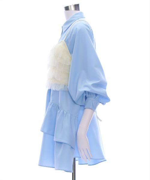 clear（クリア）の「マルチwayリボン付きミニワンピ&ビスチェセット[チュール アシメ ガーリー セットアップ]≪再入荷≫（ワンピース・レディース・オフホワイト/サックスブルー/イエロー・F）」の21枚目の写真