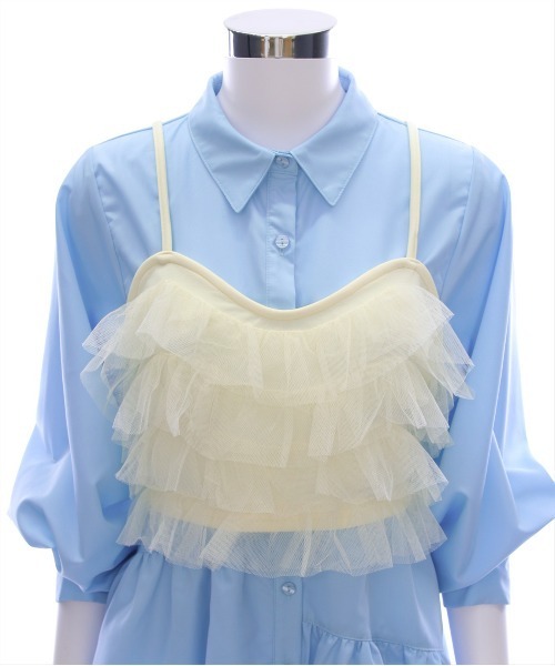 clear（クリア）の「マルチwayリボン付きミニワンピ&ビスチェセット[チュール アシメ ガーリー セットアップ]≪再入荷≫（ワンピース・レディース・オフホワイト/サックスブルー/イエロー・F）」の18枚目の写真