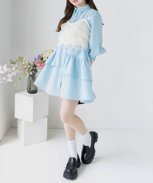 clear（クリア）の「マルチwayリボン付きミニワンピ&ビスチェセット[チュール アシメ ガーリー セットアップ]≪再入荷≫（ワンピース・レディース・オフホワイト/サックスブルー/イエロー・F）」の8枚目の写真